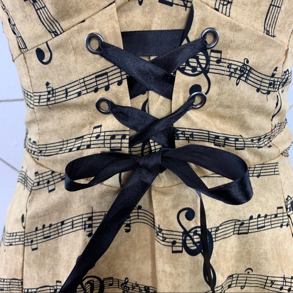 Hot Topic Musical Note Halter Fully Lined Dress Size XS - Picture 5 of 12
